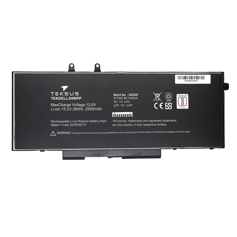 Teksus Laptop Battery Compatible For Dell 3HWPP 5400 | 5401 4C view 2